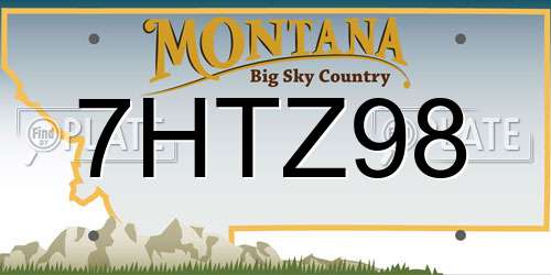 7HTZ98 Montana License Plate