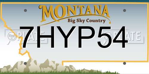 7HYP54 Montana License Plate