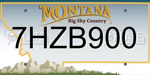 7HZB900 Montana License Plate