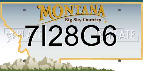 7I28G6 Montana License Plate
