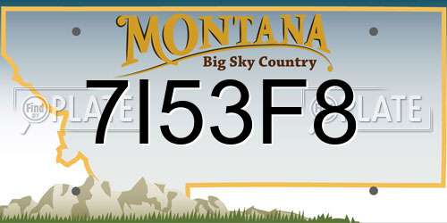 7I53F8 Montana License Plate