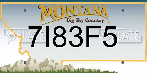 7I83F5 Montana License Plate