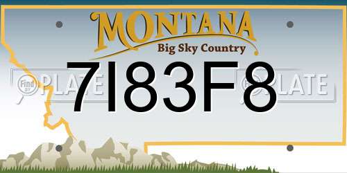 7I83F8 Montana License Plate