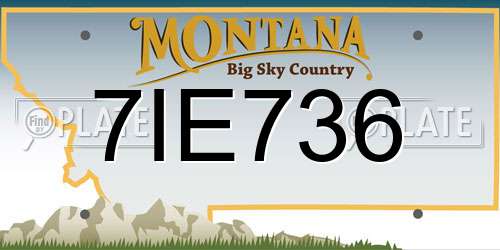 7IE736 Montana License Plate