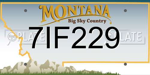 7IF229 Montana License Plate