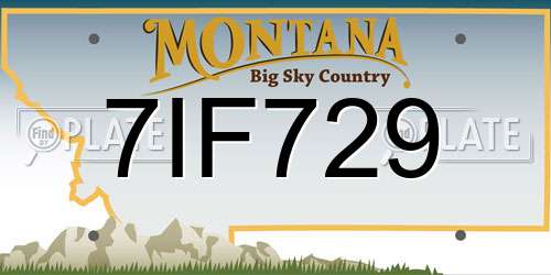 7IF729 Montana License Plate