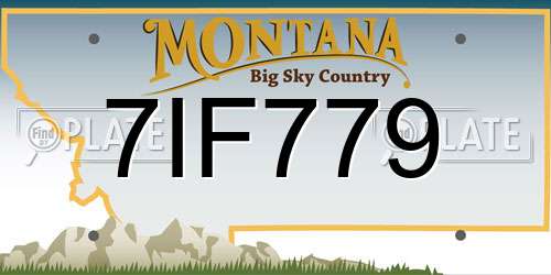 7IF779 Montana License Plate