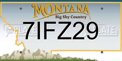 7IFZ29 Montana License Plate