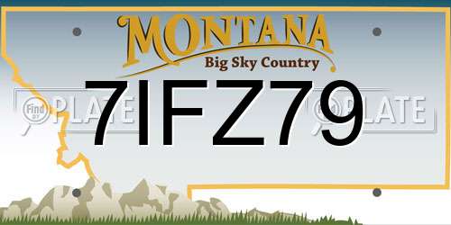 7IFZ79 Montana License Plate