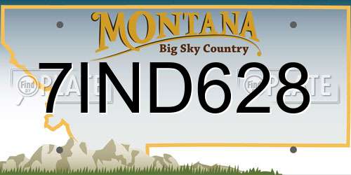 7IND628 Montana License Plate