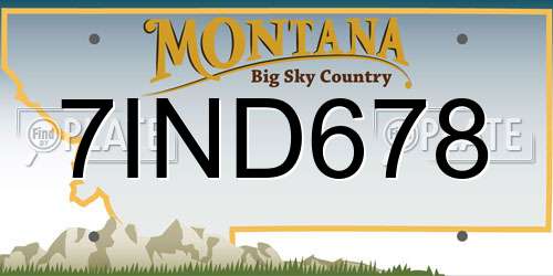 7IND678 Montana License Plate
