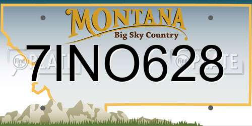 7INO628 Montana License Plate