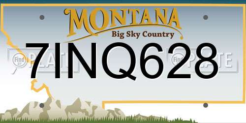 7INQ628 Montana License Plate