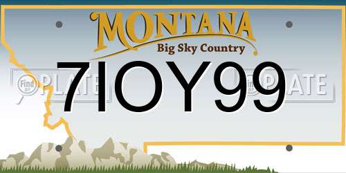 7IOY99 Montana License Plate