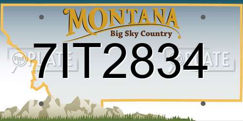 7IT2834 Montana License Plate