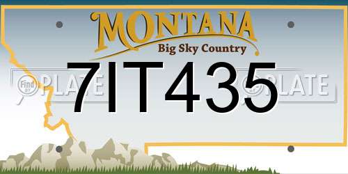 7IT435 Montana License Plate