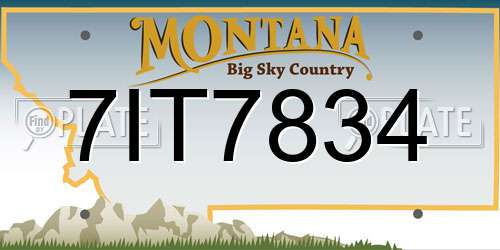 7IT7834 Montana License Plate