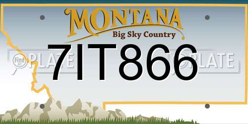 7IT866 Montana License Plate