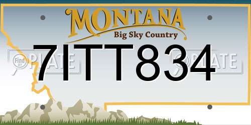 7ITT834 Montana License Plate