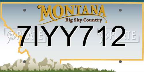 7IYY712 Montana License Plate