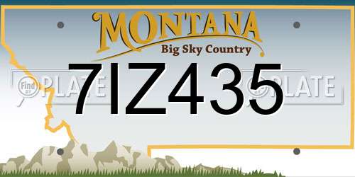 7IZ435 Montana License Plate