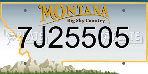 7J25505 Montana License Plate