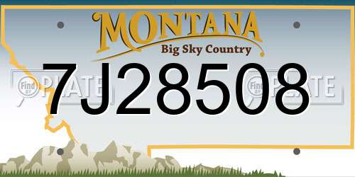 7J28508 Montana License Plate