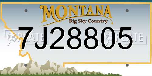 7J28805 Montana License Plate