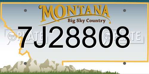 7J28808 Montana License Plate