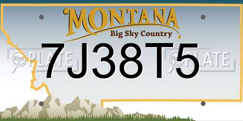 7J38T5 Montana License Plate