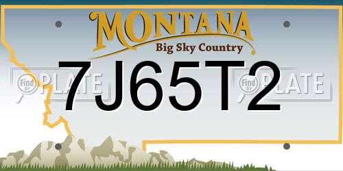 7J65T2 Montana License Plate