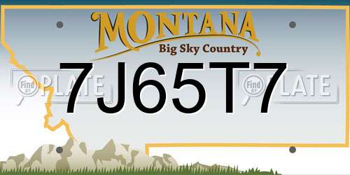 7J65T7 Montana License Plate