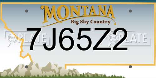 7J65Z2 Montana License Plate