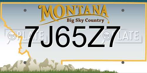 7J65Z7 Montana License Plate