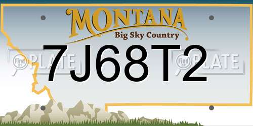7J68T2 Montana License Plate