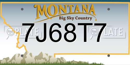 7J68T7 Montana License Plate