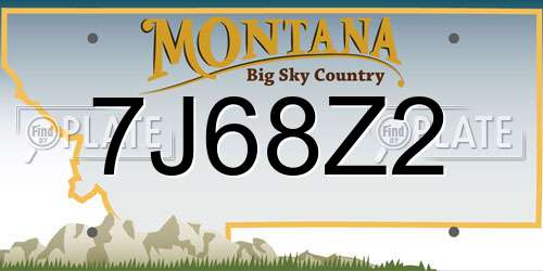 7J68Z2 Montana License Plate