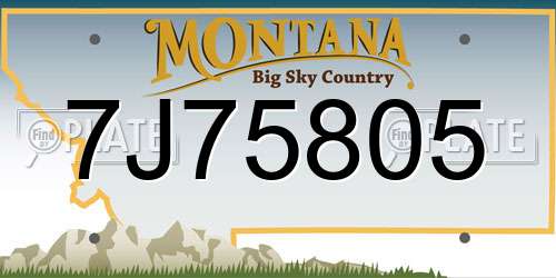 7J75805 Montana License Plate
