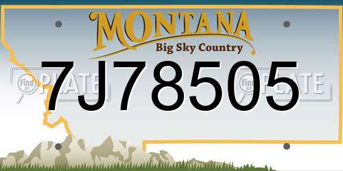 7J78505 Montana License Plate