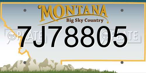 7J78805 Montana License Plate