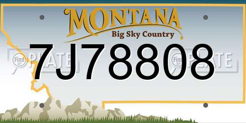 7J78808 Montana License Plate