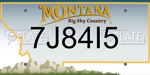 7J84I5 Montana License Plate