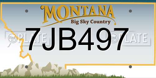 7JB497 Montana License Plate