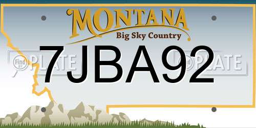 7JBA92 Montana License Plate