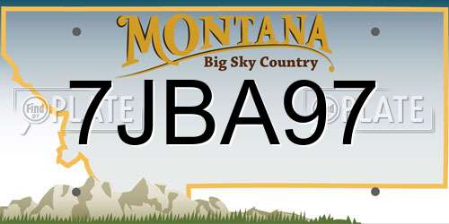 7JBA97 Montana License Plate