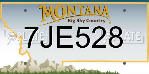 7JE528 Montana License Plate
