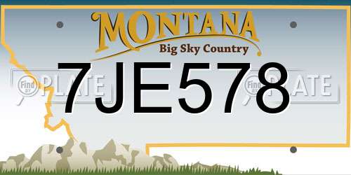 7JE578 Montana License Plate