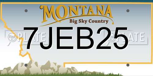 7JEB25 Montana License Plate