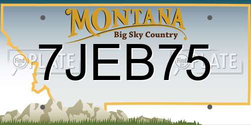 7JEB75 Montana License Plate