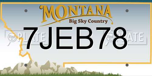 7JEB78 Montana License Plate